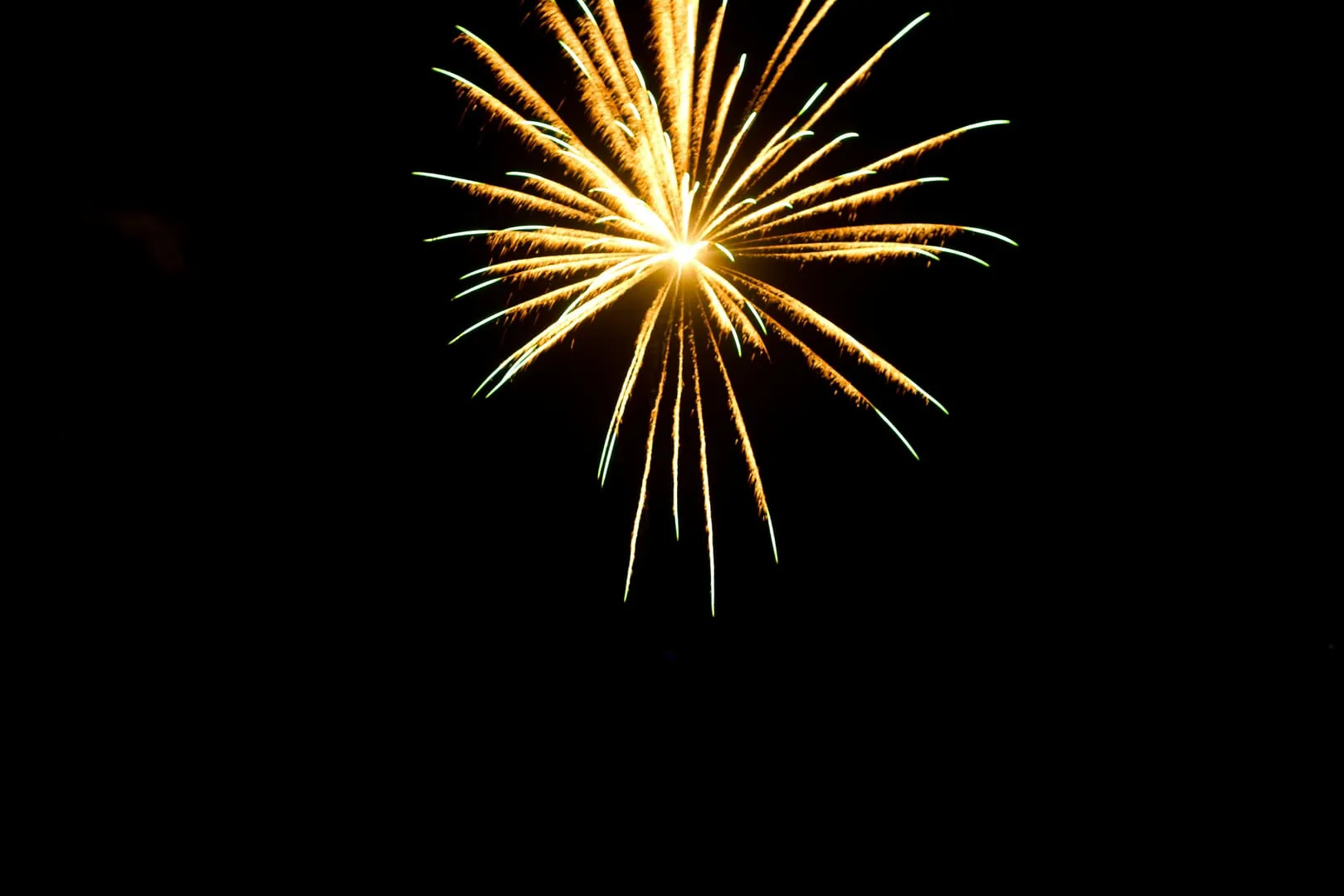 Golden firework in the night sky, symbolising the New Year across Europe