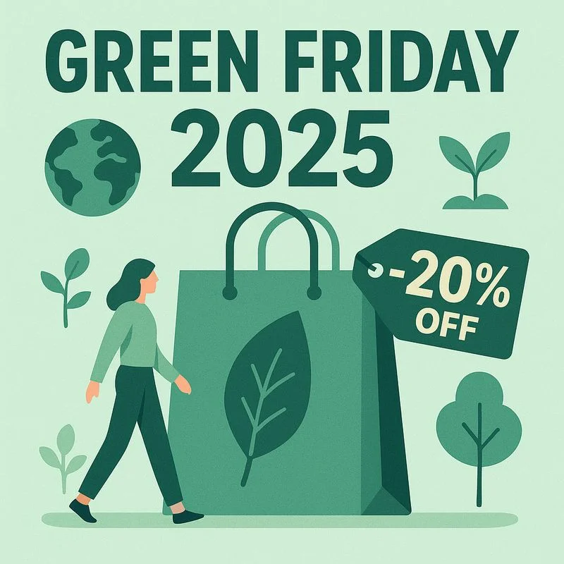 Green Friday 2025 : campagne écoresponsable avec sacs réutilisables et messages anti-surconsommation